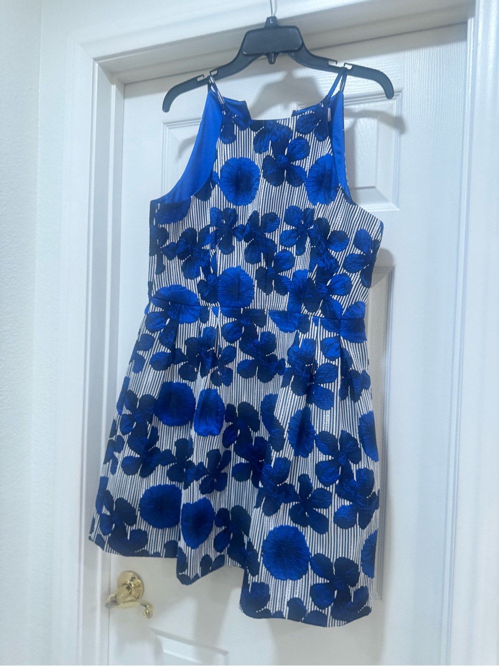 Blue Floral Striped Summer Dress for Women